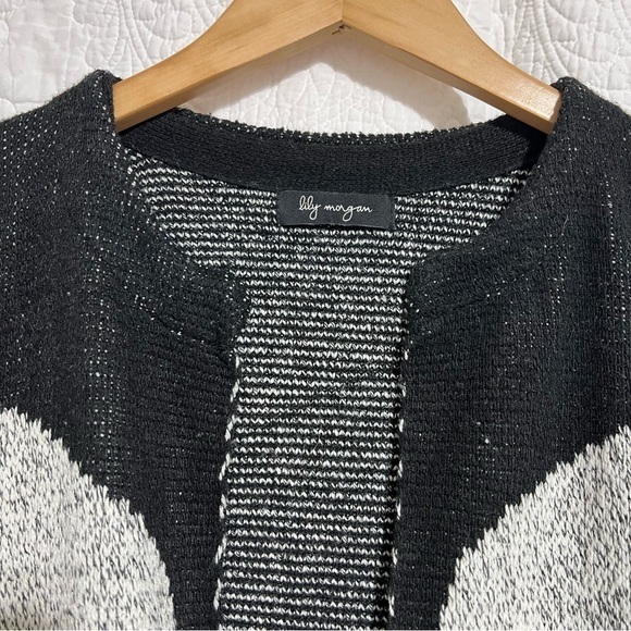 LILY MORGAN Graphic Oversized Maxi Knit Cardigan, Size Medium-#323 - Picture 4 of 8